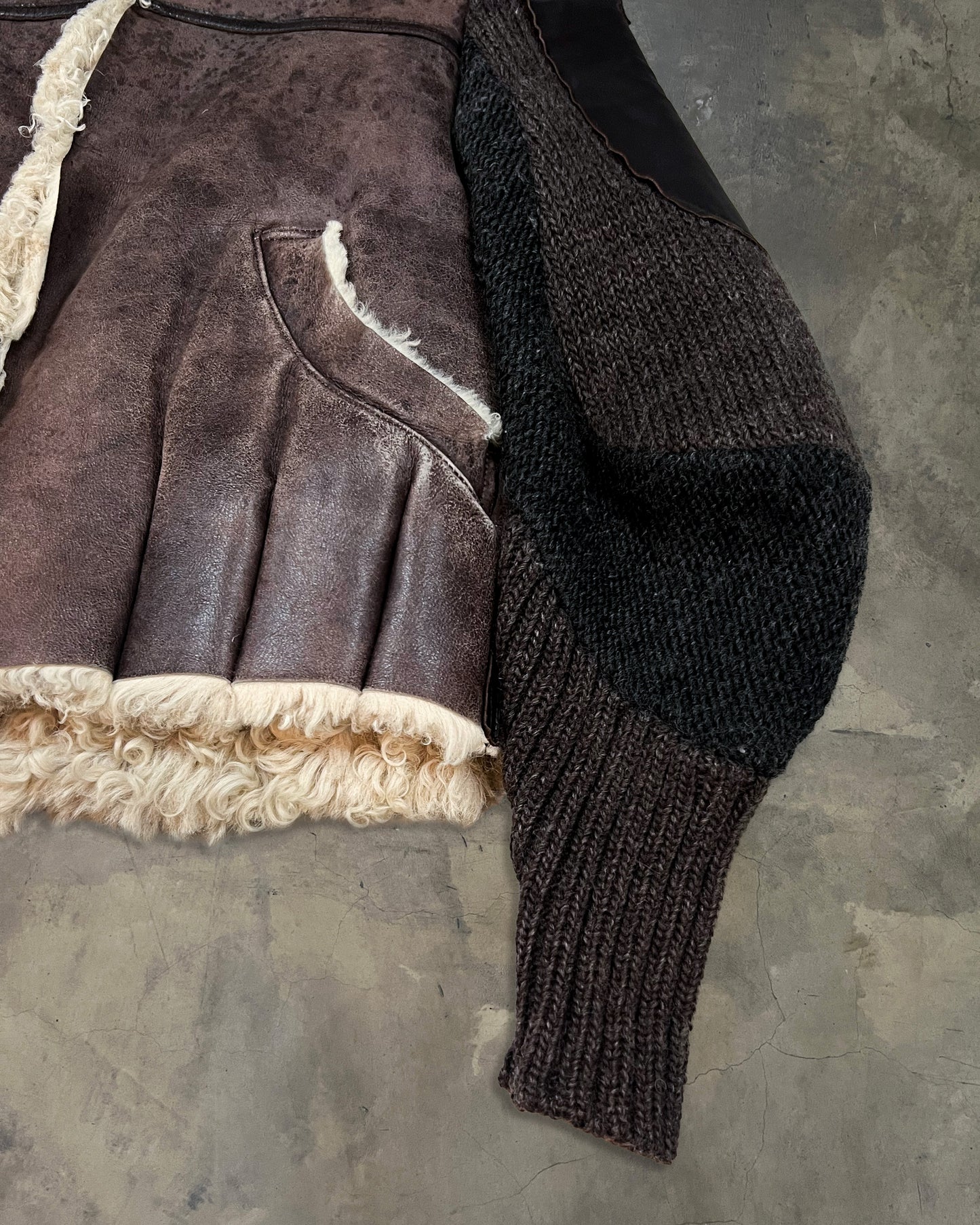 UNDERCOVER AW2005 "ARTS AND CRAFTS" SHEARLING MOUTON BOMBER