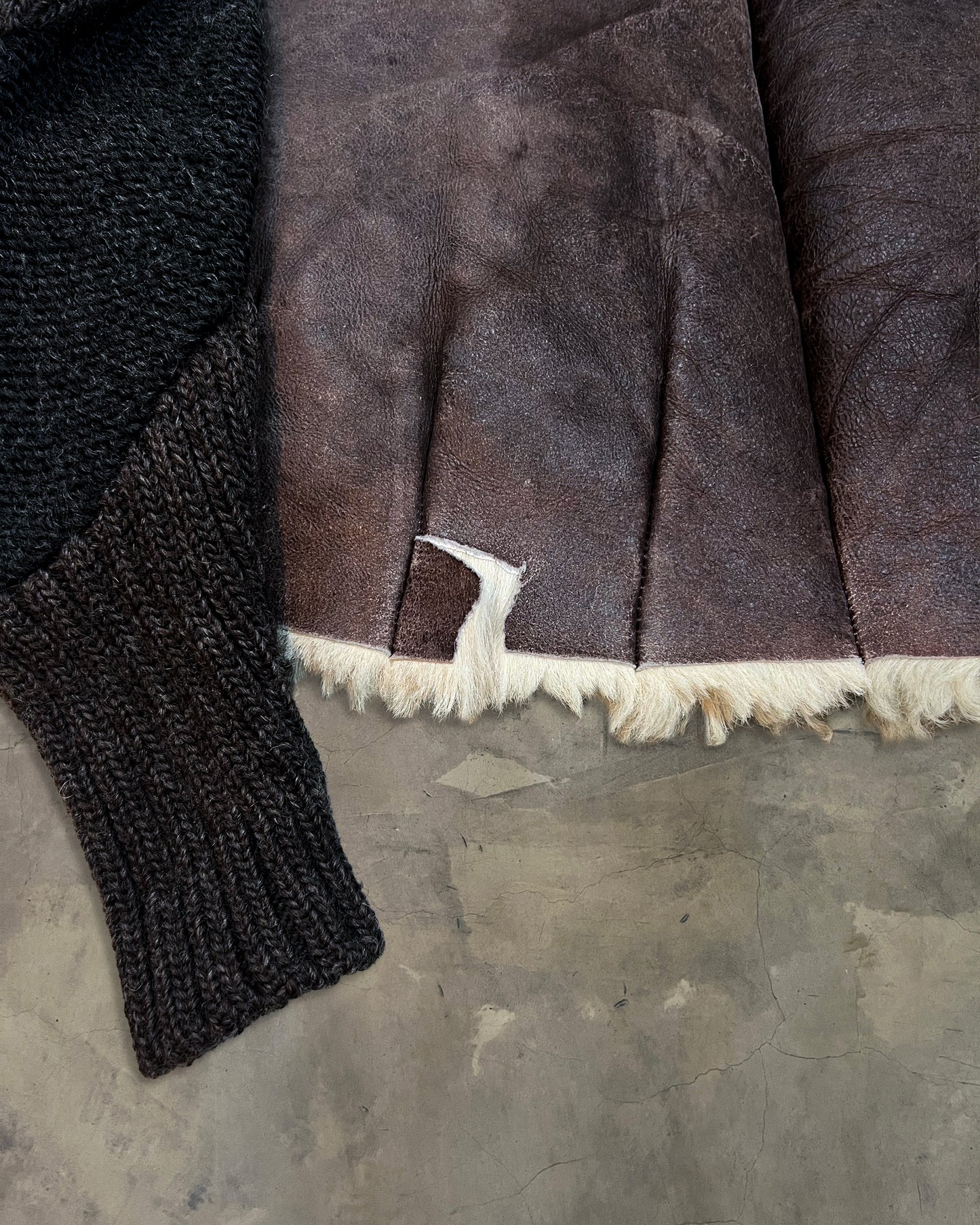 UNDERCOVER AW2005 "ARTS AND CRAFTS" SHEARLING MOUTON BOMBER