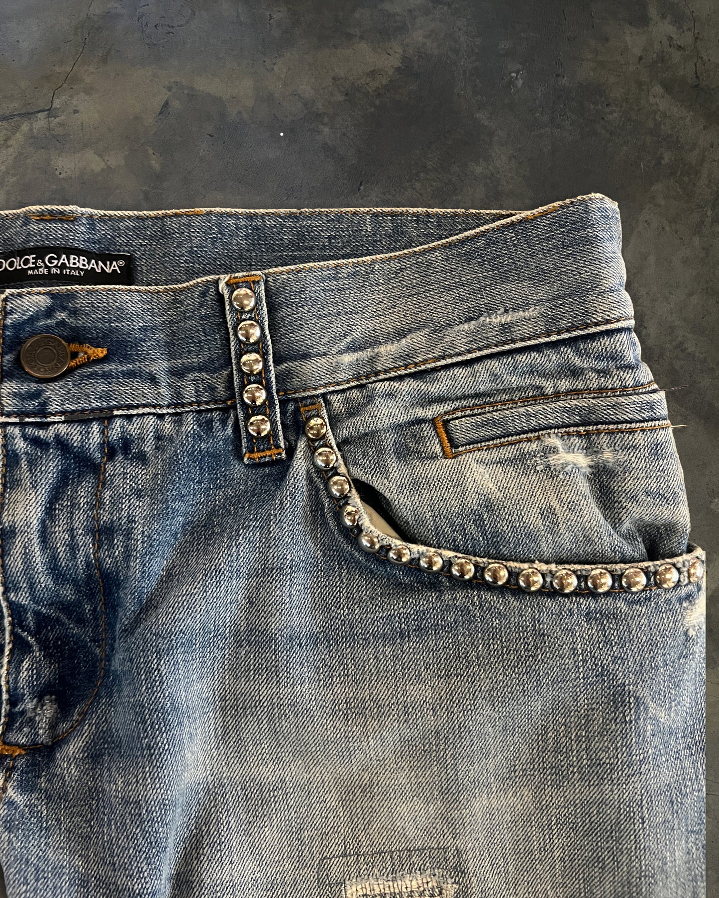 DOLCE GABBANA 2000'S STUDDED JEANS