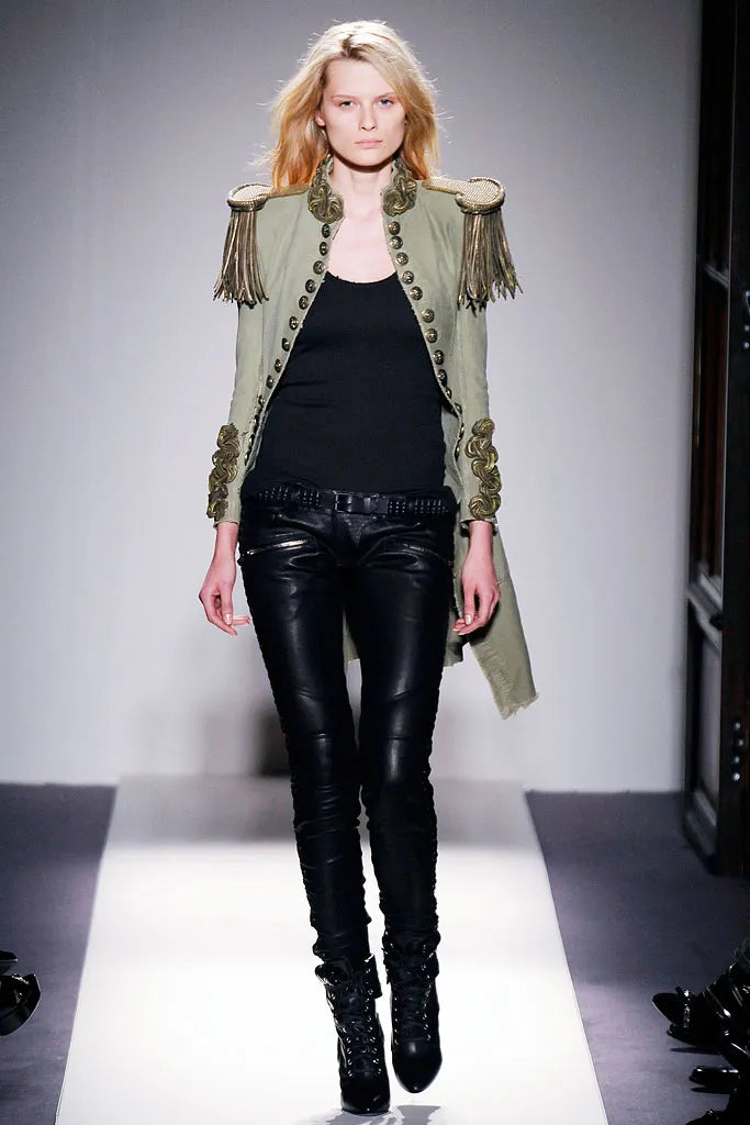 BALMAIN SS2010 RUNWAY CHAIN EPAULET MILITARY COAT