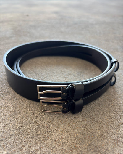 DIOR HOMME AW2002 "REFLEXION" DOUBLE BUCKLE LEATHER BELT