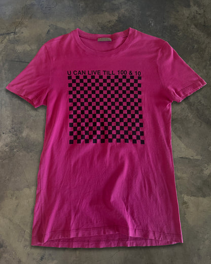 DIOR HOMME SS2006 PINK "U CAN LIVE TILL 100 & 10" TEE