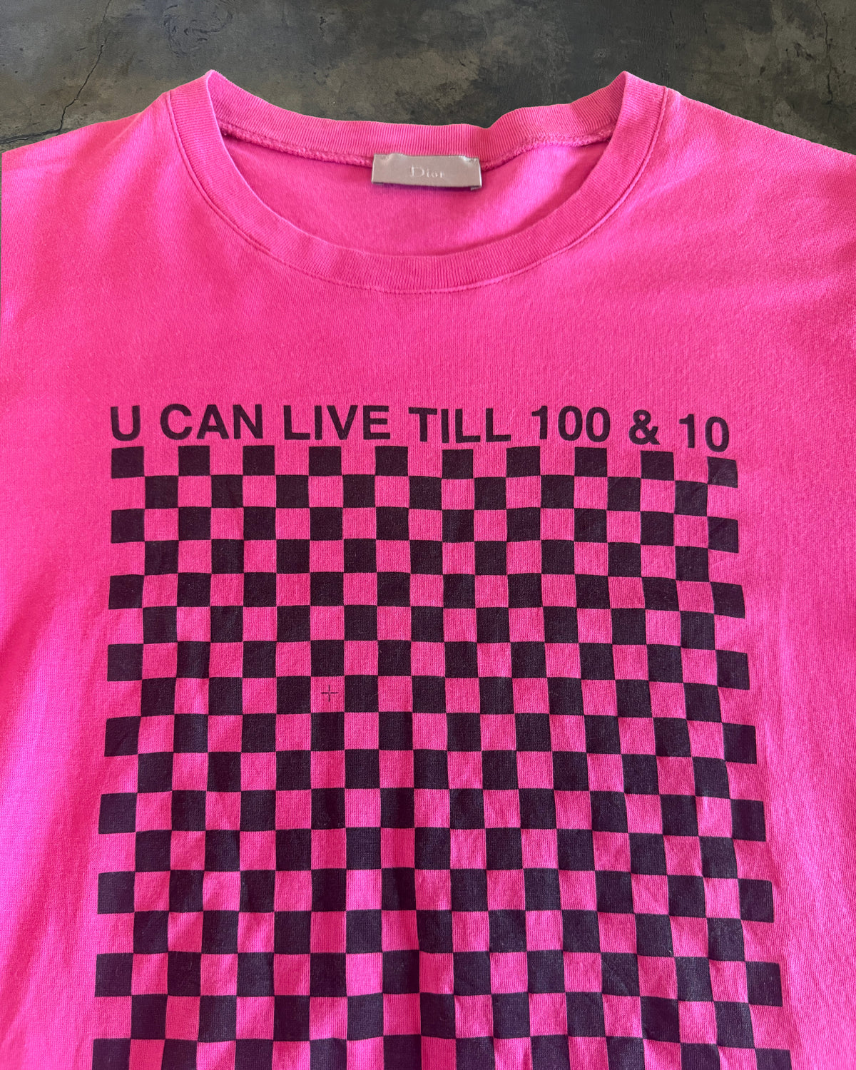 DIOR HOMME SS2006 PINK "U CAN LIVE TILL 100 & 10" TEE