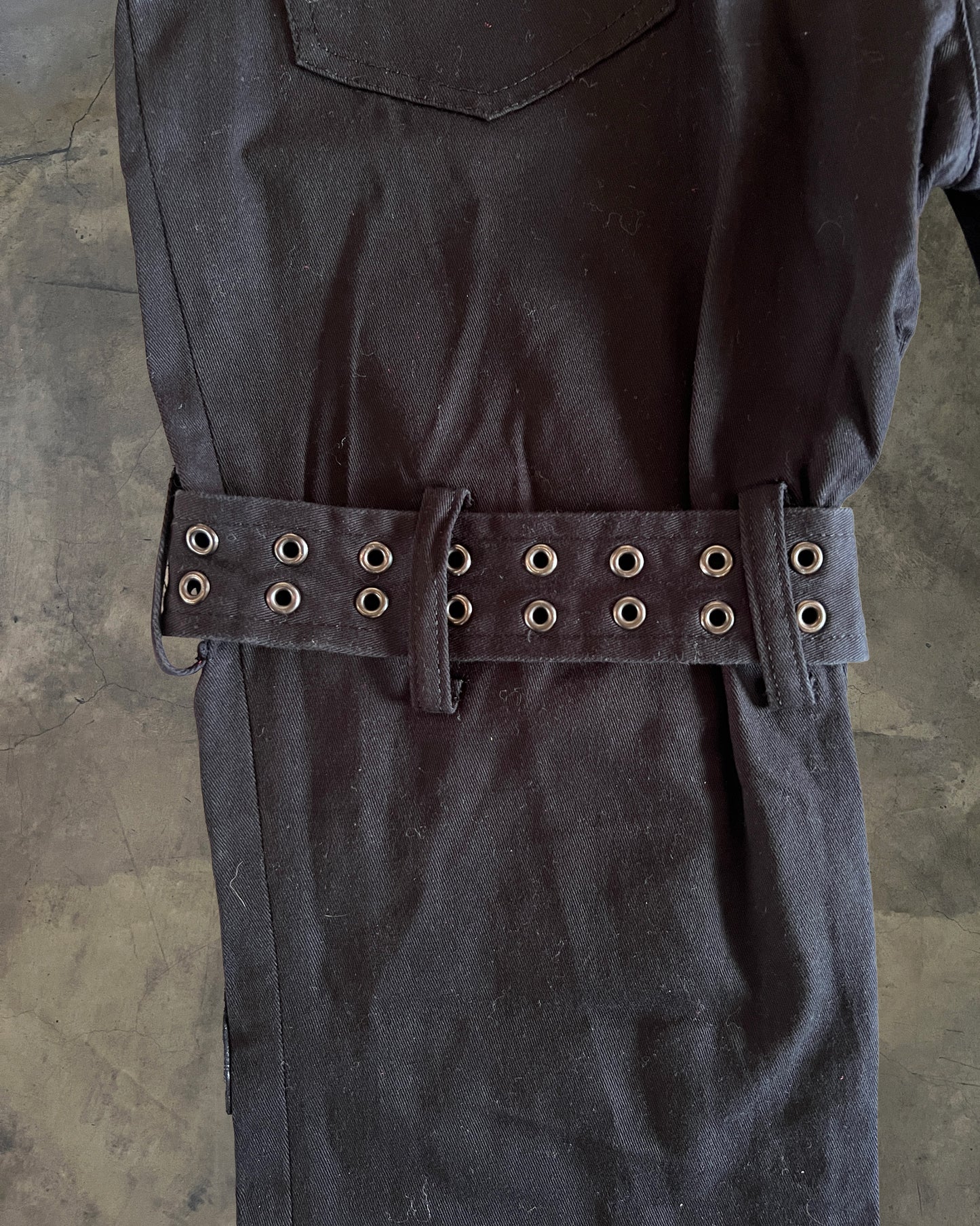 BLACK PEACE NOW BONDAGE PANTS