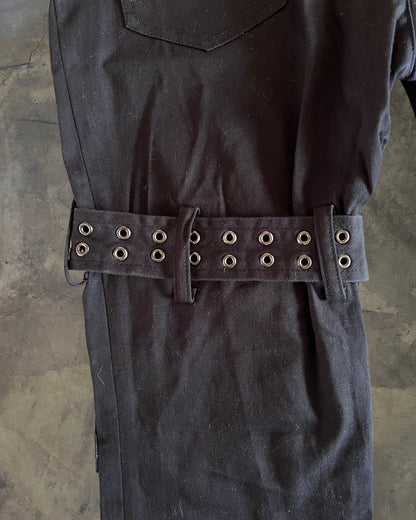 BLACK PEACE NOW BONDAGE PANTS