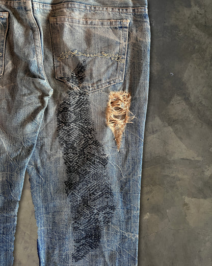 MIDAS HONEYCOMB SNAKE PRINT DENIM