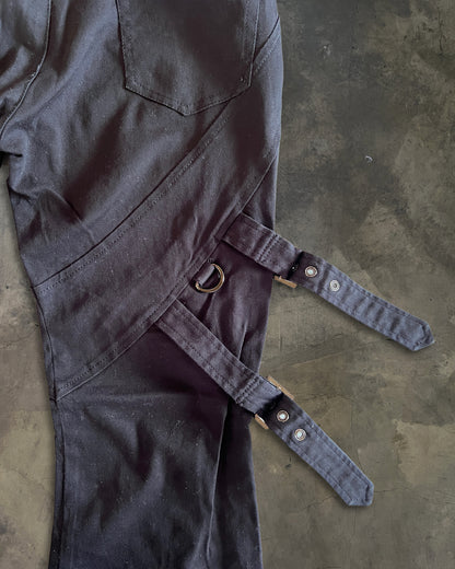 BLACK PEACE NOW BONDAGE PANTS