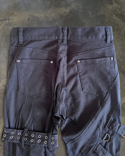 BLACK PEACE NOW BONDAGE PANTS