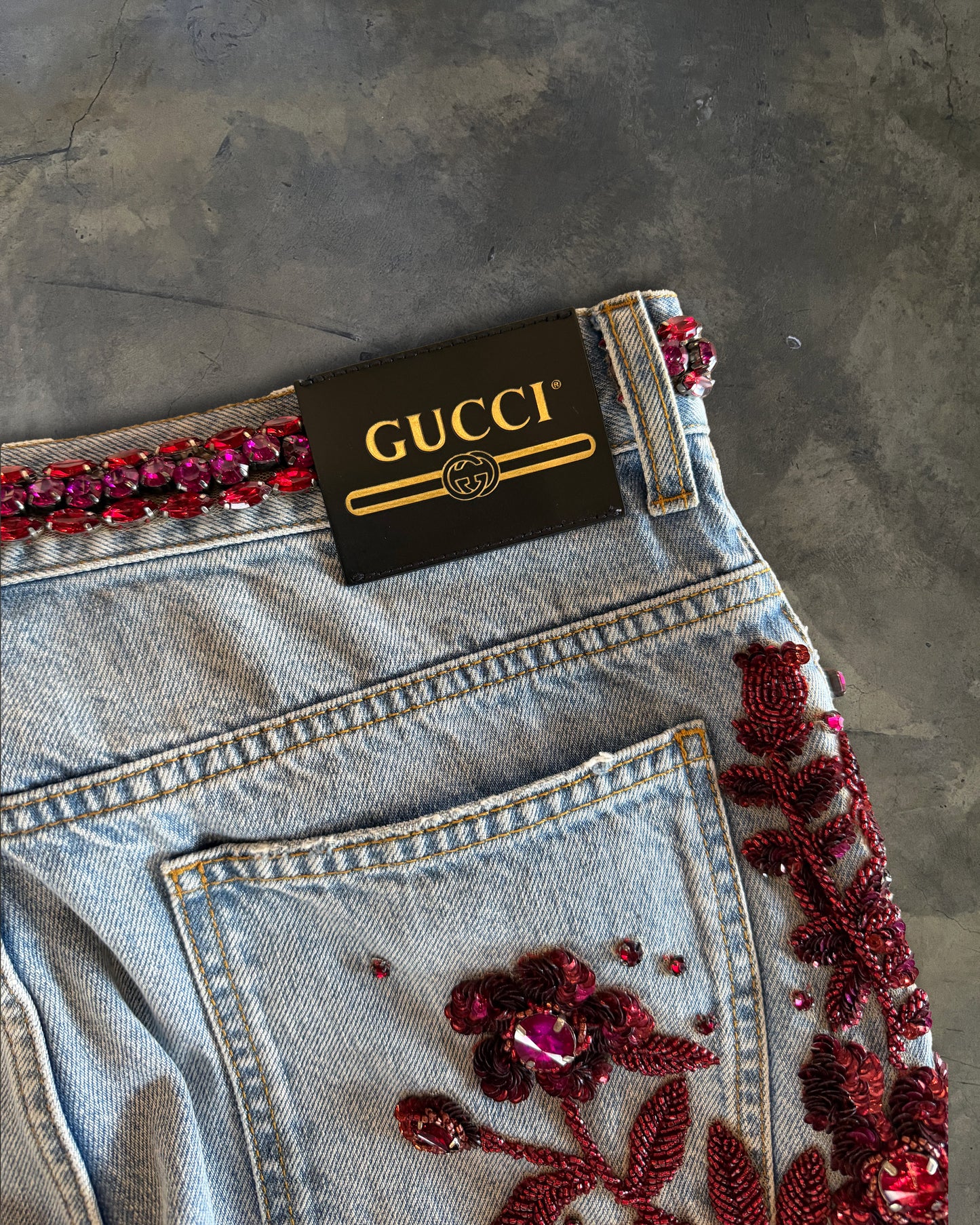 GUCCI SALON SS2023 EMBELLISHED JEANS