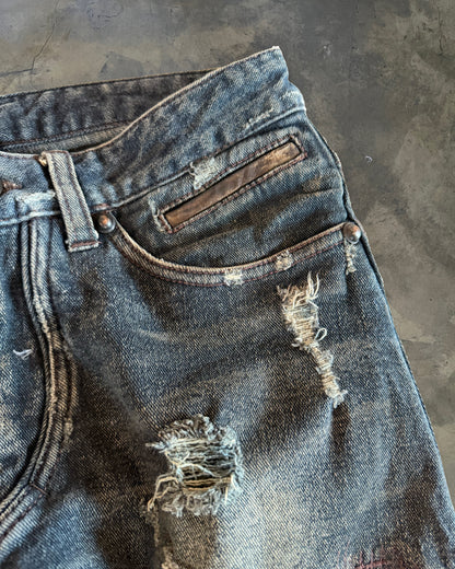 14TH ADDICTION REPAIRED LIZARD/COWHIDE DENIM