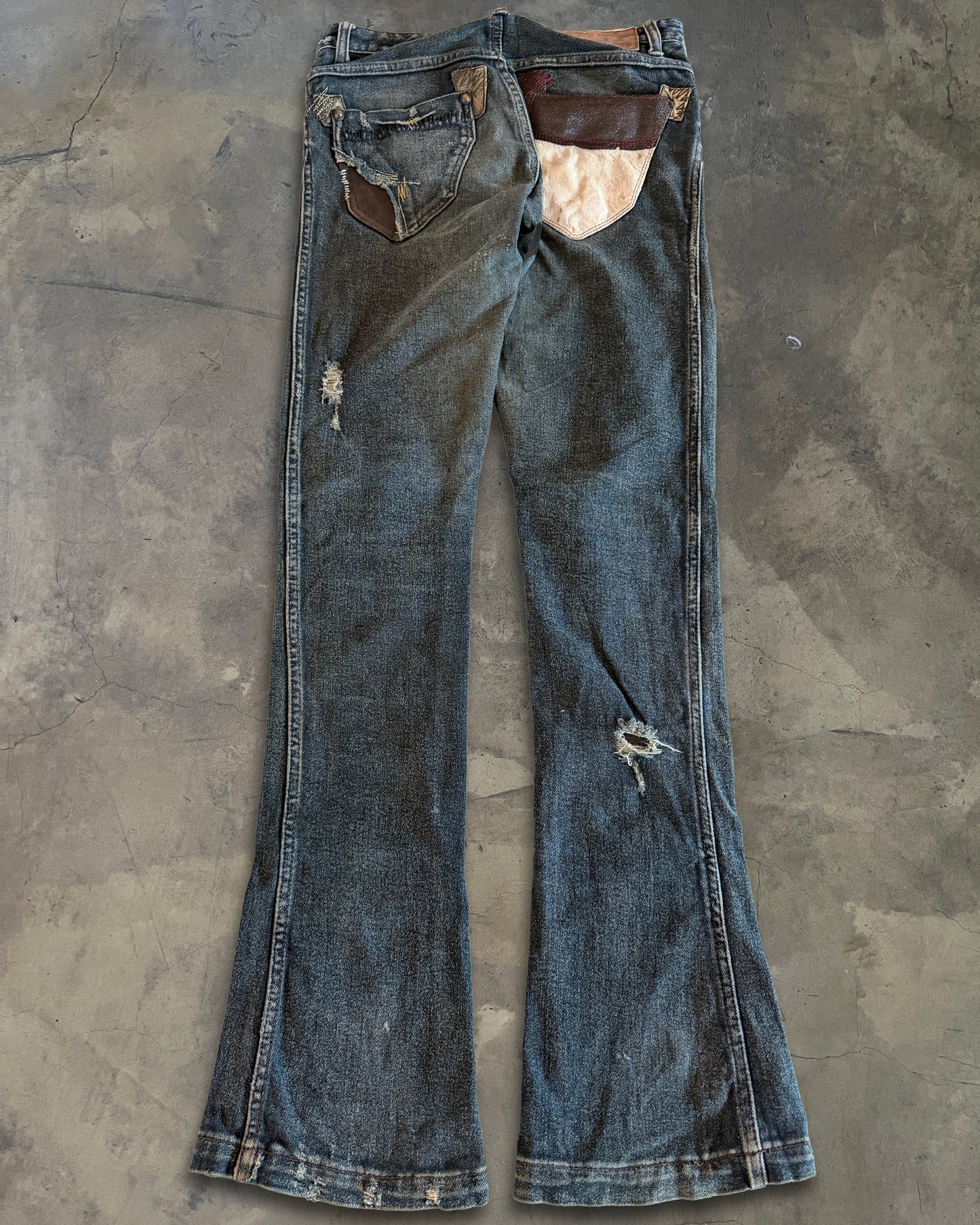 14TH ADDICTION REPAIRED LIZARD/COWHIDE DENIM