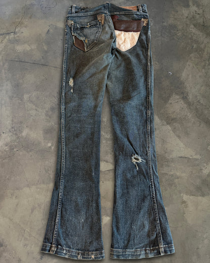 14TH ADDICTION REPAIRED LIZARD/COWHIDE DENIM