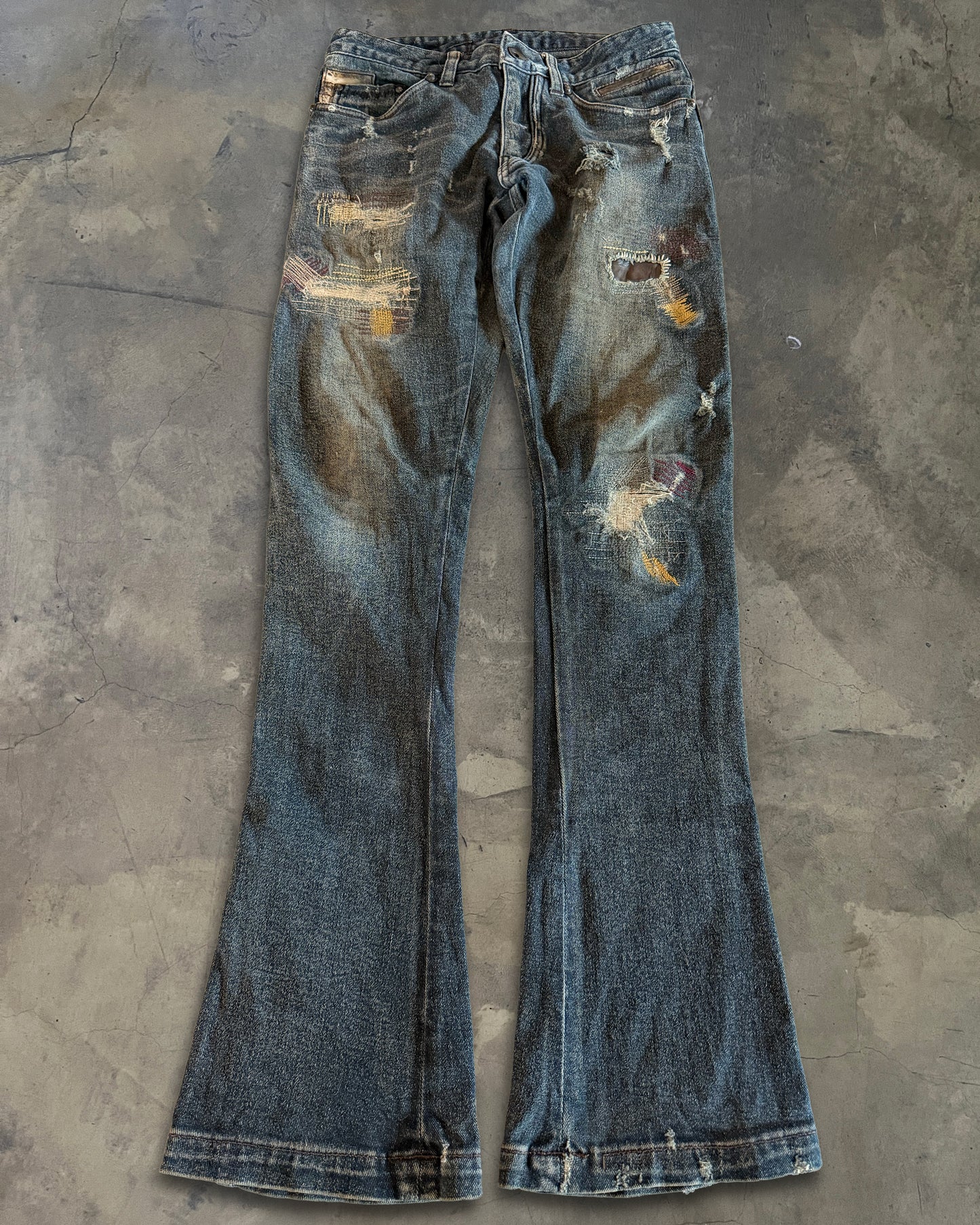 14TH ADDICTION REPAIRED LIZARD/COWHIDE DENIM