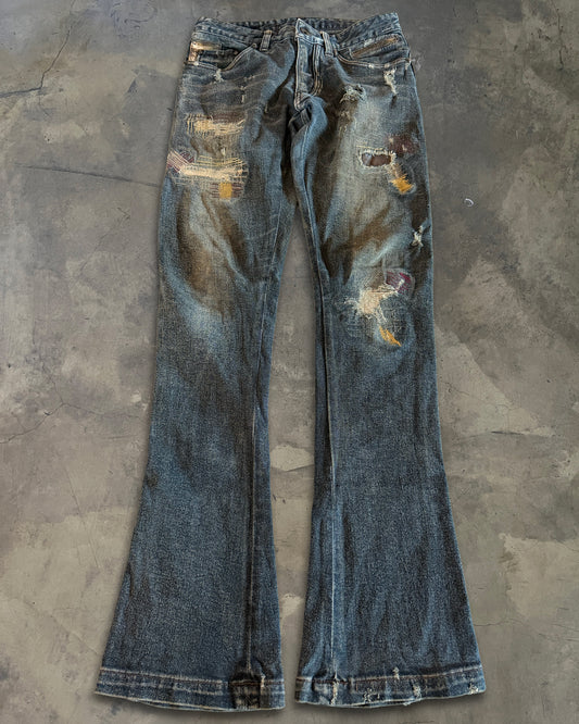 14TH ADDICTION REPAIRED LIZARD/COWHIDE DENIM