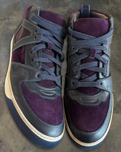 LANVIN PURPLE MID TOP SUEDE SNEAKER