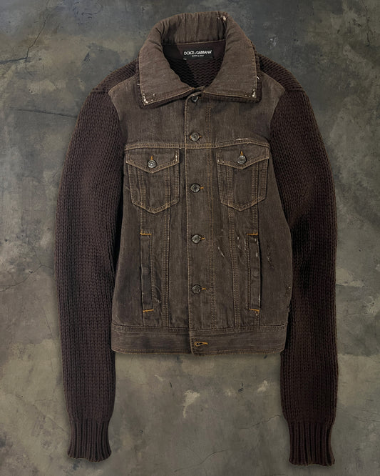 2010's DOLCE & GABBANA DISTRESSED HYBRID DOCKING JACKET