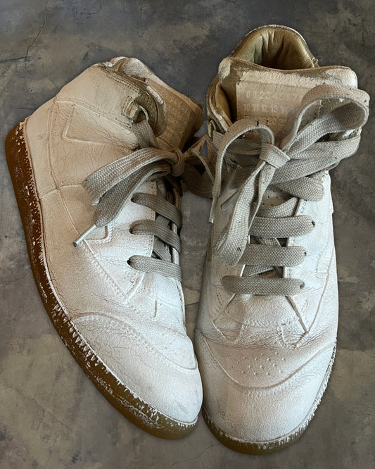 MAISON MARTIN MARGIELA CRACKED PAINT MID TOP SNEAKER