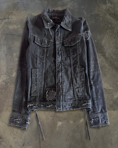 14TH ADDICTION CRASH SHEEP SKIN PATCHED RIDER JACKET