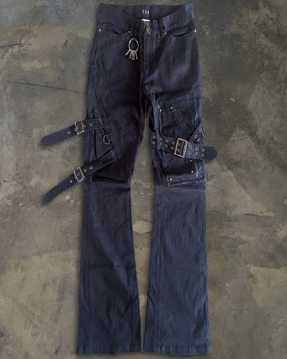 BLACK PEACE NOW BONDAGE PANTS