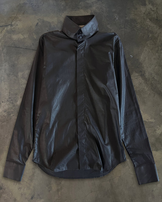 DIOR HOMME AW2008 MANDARIN COLLAR WAXED SHIRT