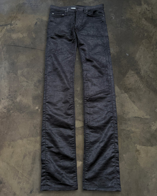 DIOR HOMME AW2007  "NAVIGATE" RUNWAY COATED BLACK CORDUROY