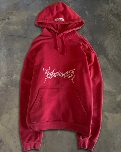 VETEMENTS AW2016 KOREA EXCLUSIVE HEAVY METAL RED HOODIE