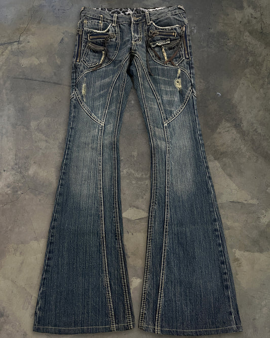 TORNADO MART FLARED ZIP DENIM