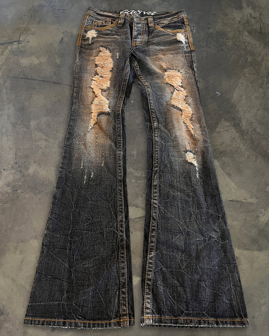 CASVA DISTRESSED HONEYCOMB DENIM