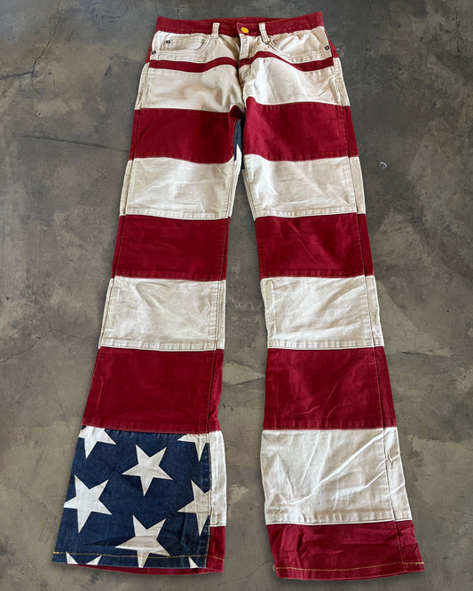 90's HYSTERIC GLAMOUR AMERICAN FLAG PRISONER PANTS