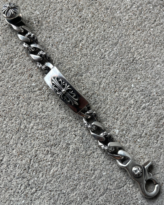 CHROME HEARTS FLORAL ID FANCY LINK CLASP BRACELET
