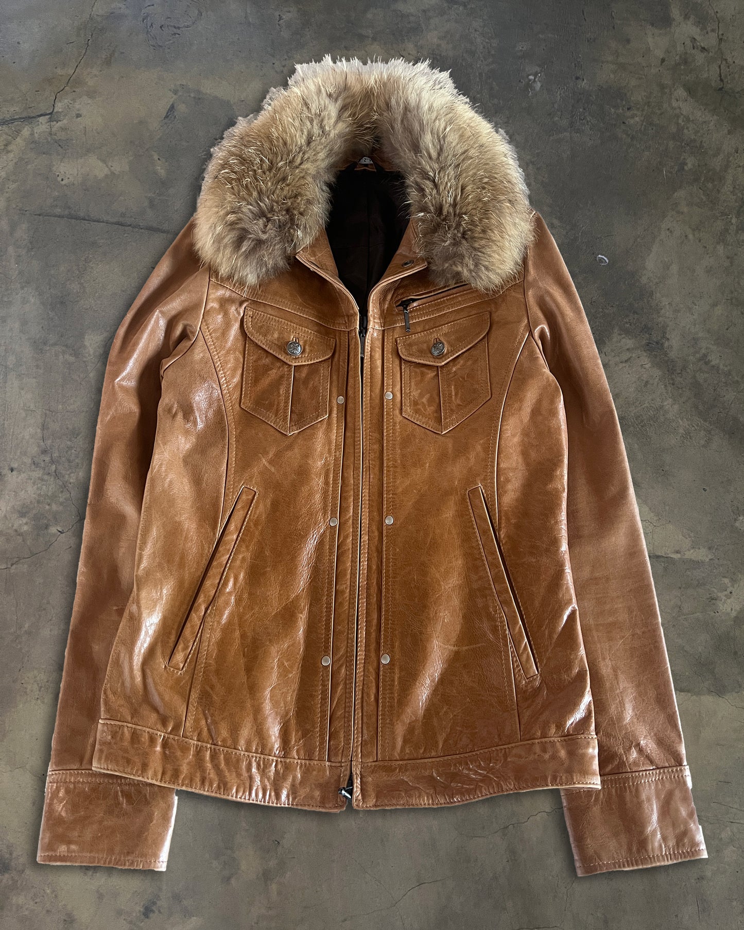 A.S.M DETACHABLE FUR LEATHER JACKET