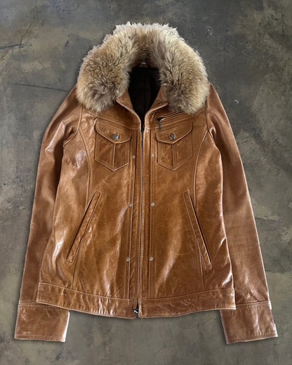 A.S.M DETACHABLE FUR LEATHER JACKET