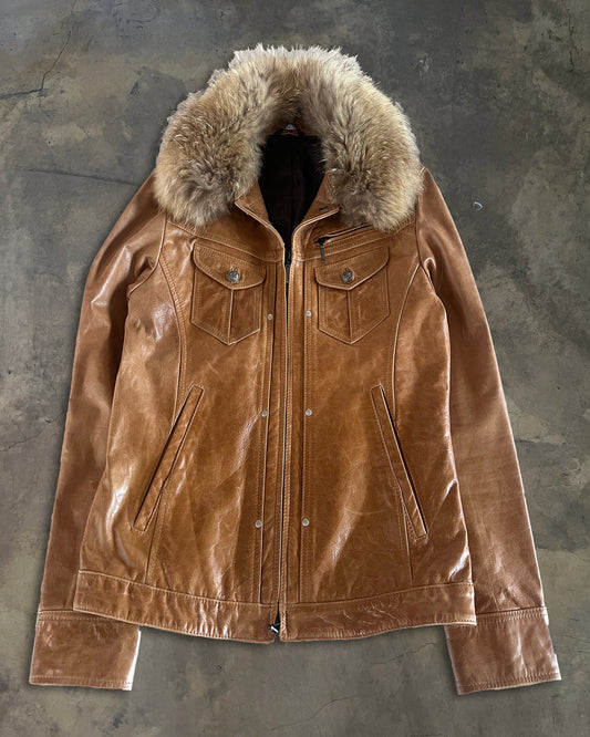 A.S.M DETACHABLE FUR LEATHER JACKET
