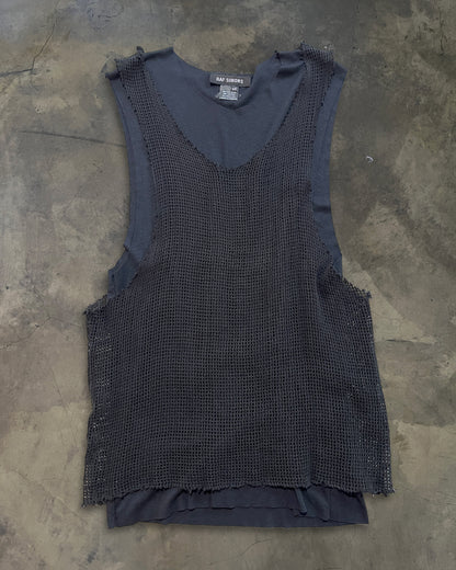 RAF SIMONS SS1999 "KINETIC YOUTH" DOUBLE LAYERED MESH TANK TOP