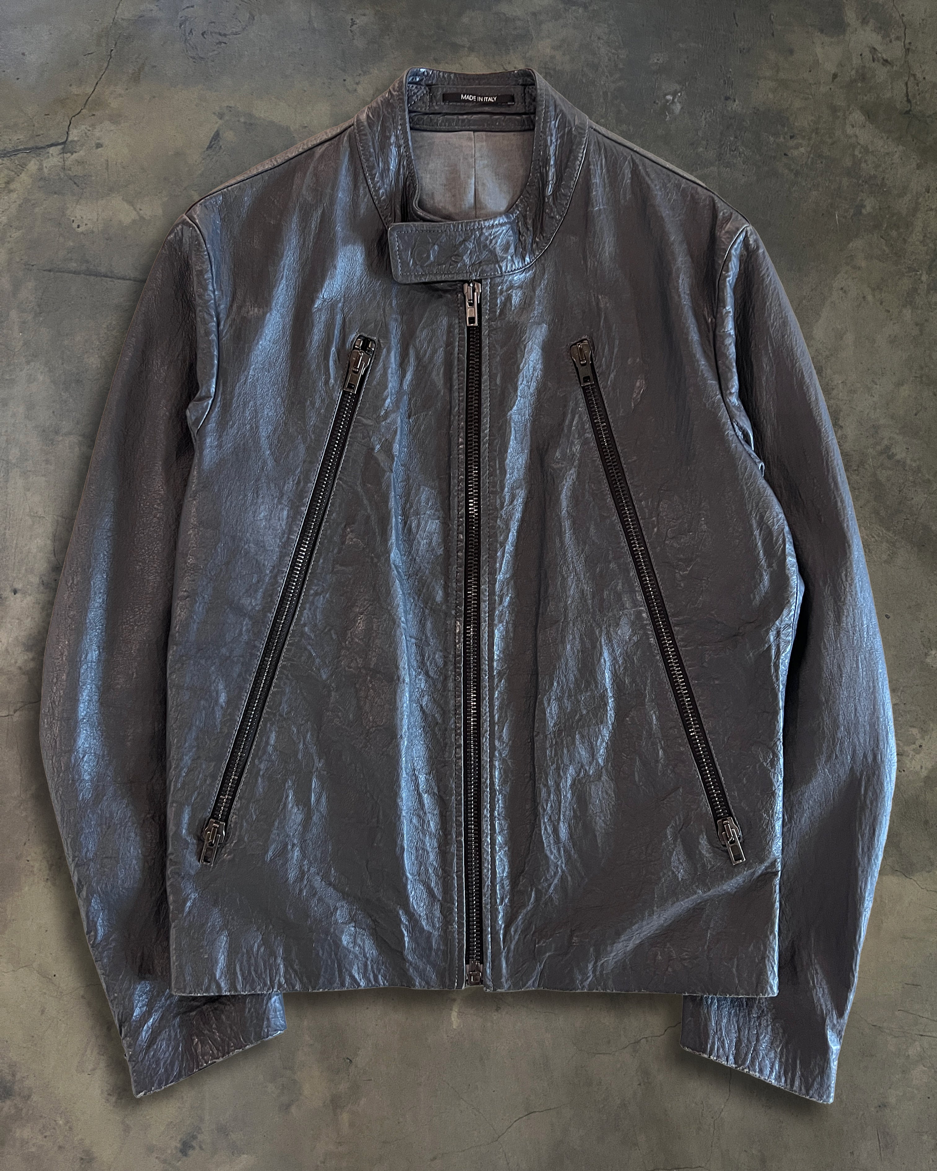 MAISON MARTIN MARGIELA SS2014 5-ZIP LEATHER JACKET – glam archive