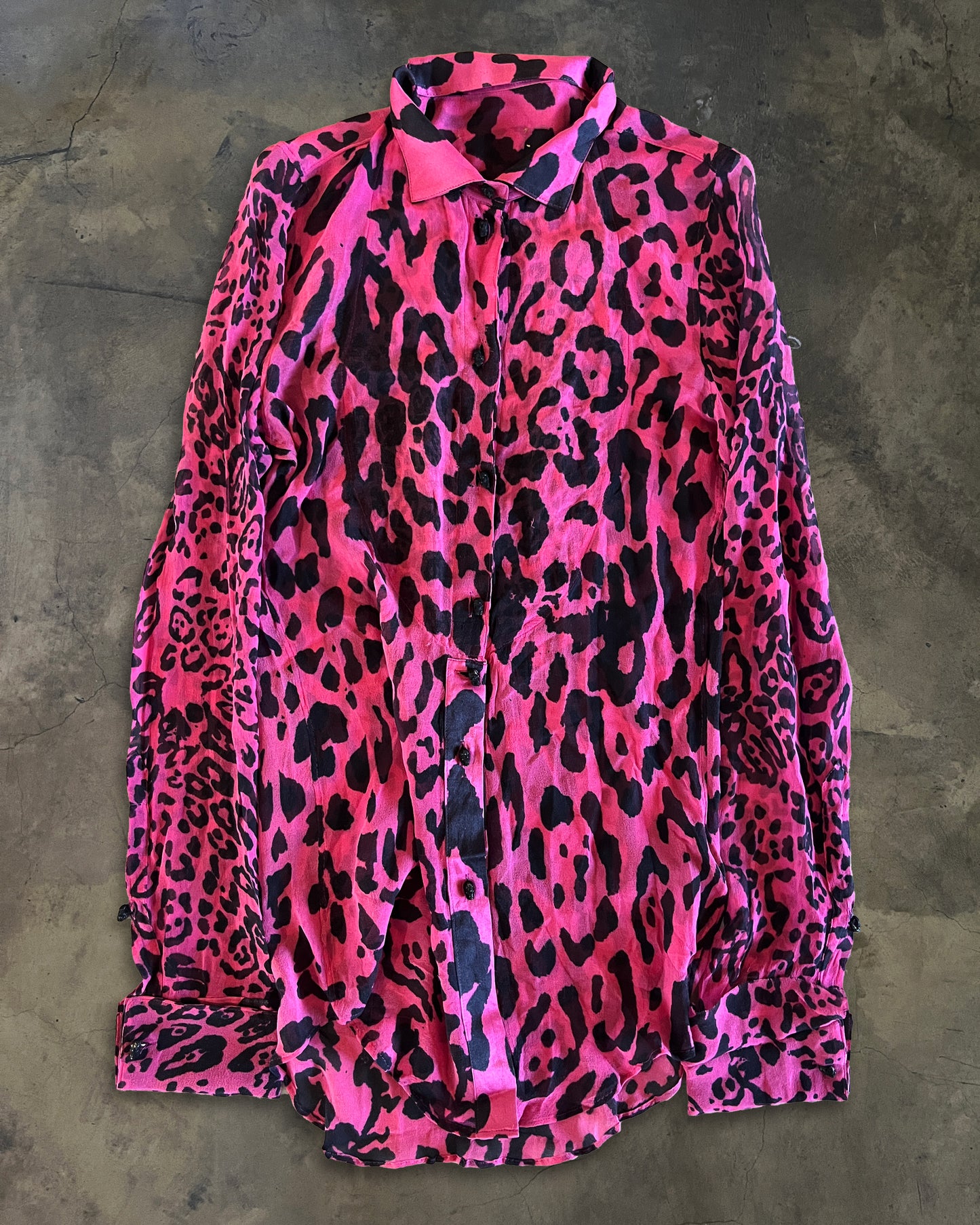 IFSIXWASNINE TXS-4 CHEETAH PRINT SILK SHIRT