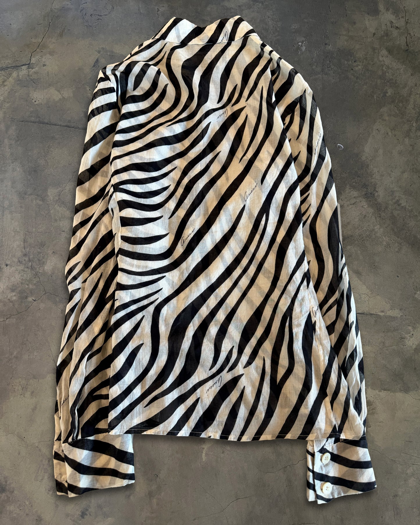 GUCCI BY TOM FORD RUNWAY SS1996 ZEBRA BUTTON UP