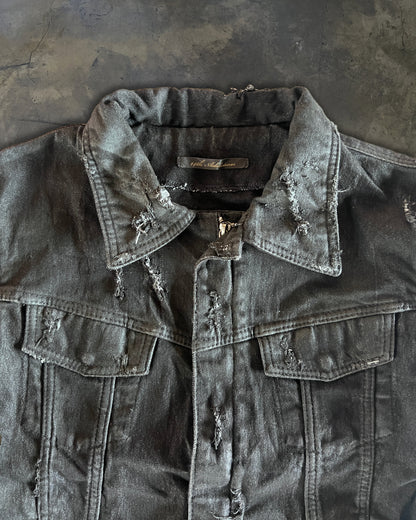 14TH ADDICTION CRASH SHEEP SKIN PATCHED RIDER JACKET