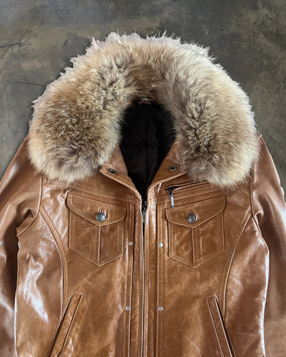 A.S.M DETACHABLE FUR LEATHER JACKET