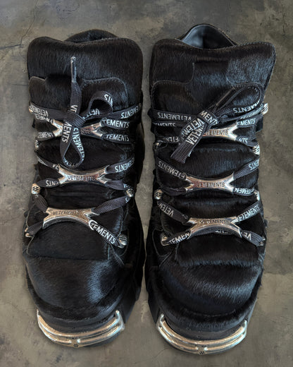 VETEMENTS X NEW ROCK PONY HAIR BOOTS