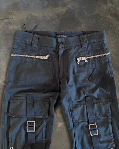 DOLCE GABBANA AW2003 BONDAGE PARACHUTE CARGO PANTS