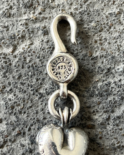 CHROME HEARTS "FLORAL HEART" MOTIF LINK HOOK BRACELET