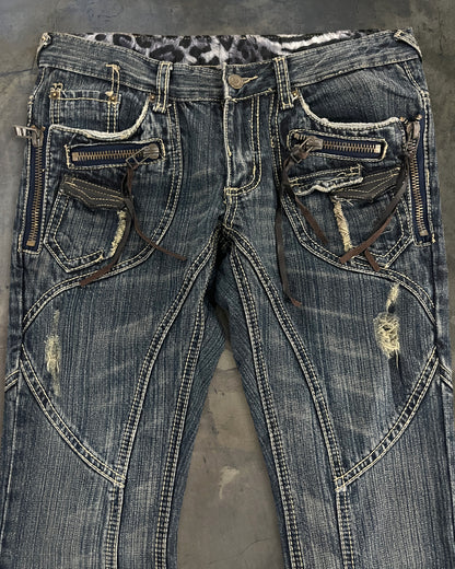 TORNADO MART FLARED ZIP DENIM