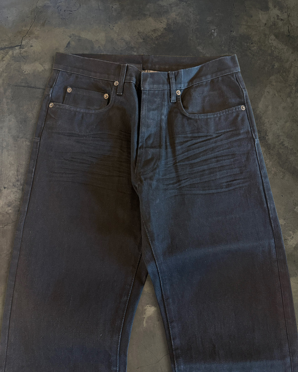 DIOR HOMME AW2004 'VICTIM OF THE CRIME' WHISKERED BOOTCUT DENIM