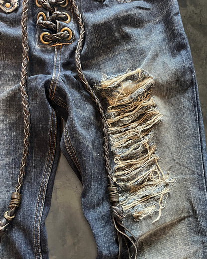 VERONICA GUERILLA FLARE LACE UP DENIM