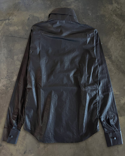 DIOR HOMME AW2008 MANDARIN COLLAR WAXED SHIRT