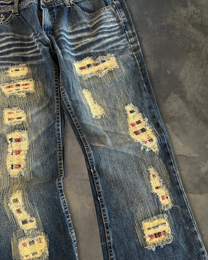 MIDAS DISTRESSED PATCHWORK DENIM