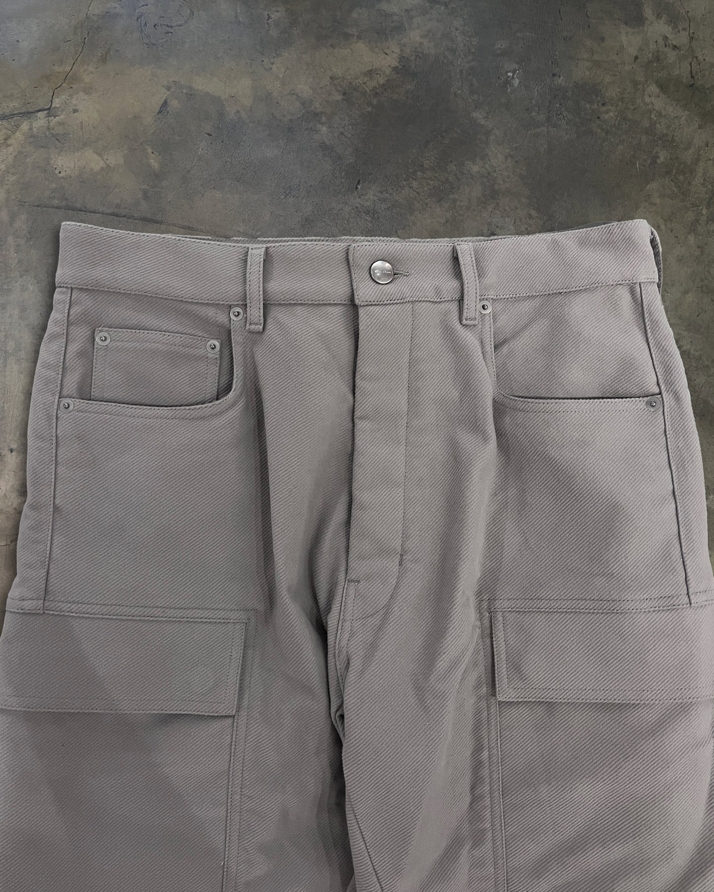 RICK OWENS FW2025 "CONCORDIANS" PEARL DOUBLE CARGO PANTS