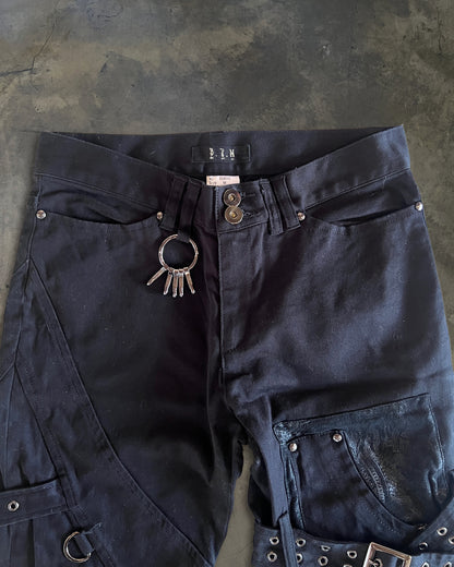 BLACK PEACE NOW BONDAGE PANTS