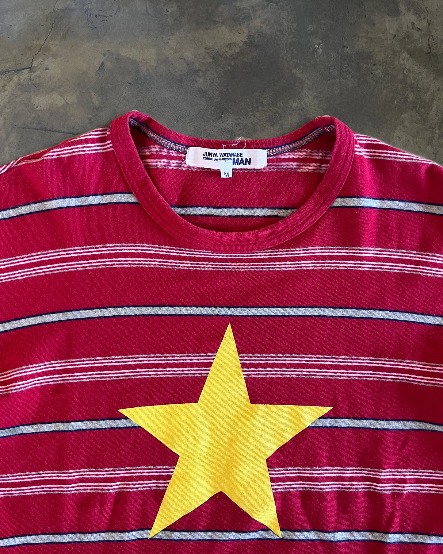 JUNYA WATANABE SS2003 STAR PRINT STRIPES T-SHIRT
